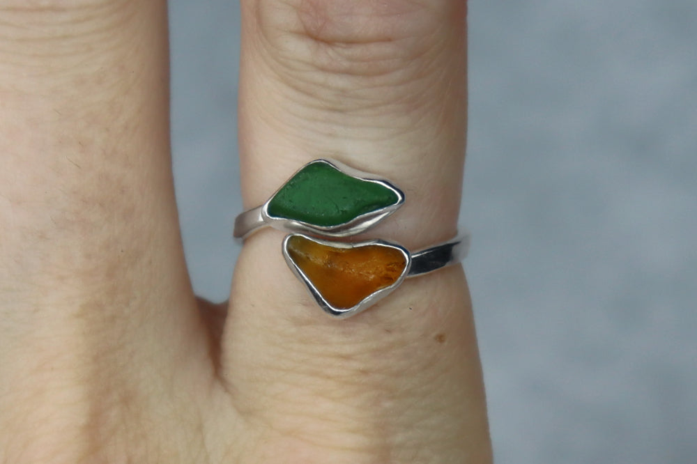 UK Size N Welsh Sea Glass Ring