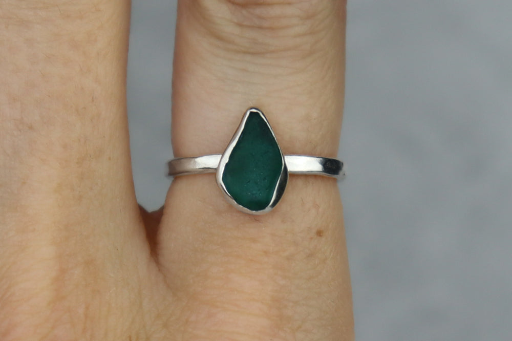 UK Size N Welsh Sea Glass Ring