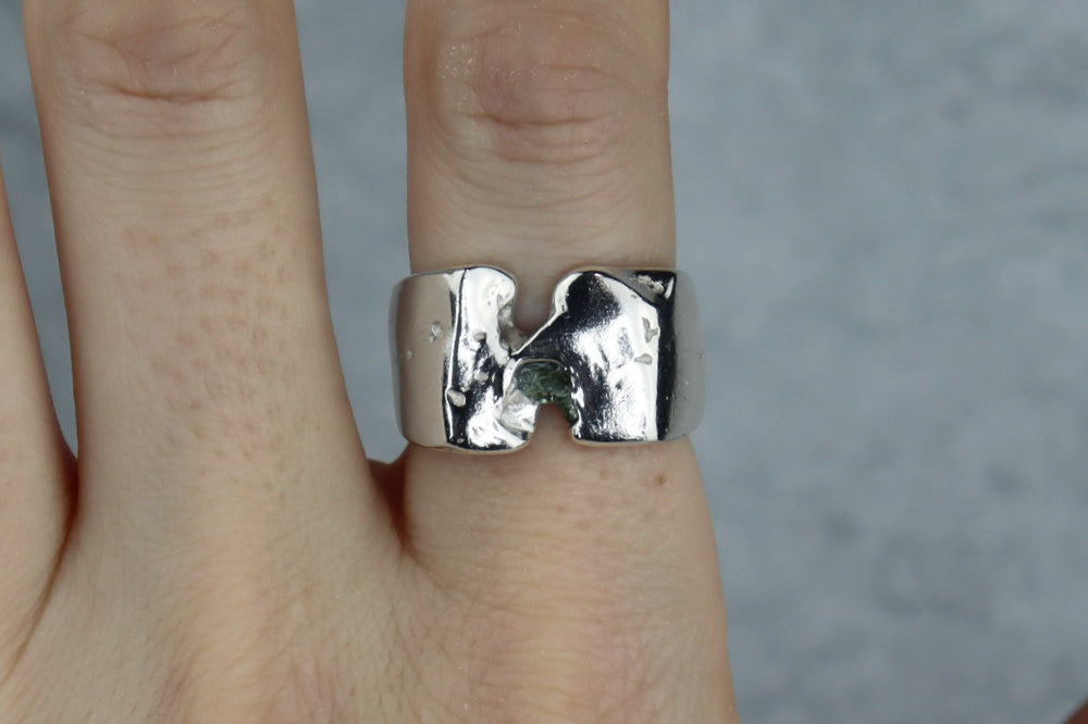 UK Size O/P Welsh Sea Glass Signet Ring