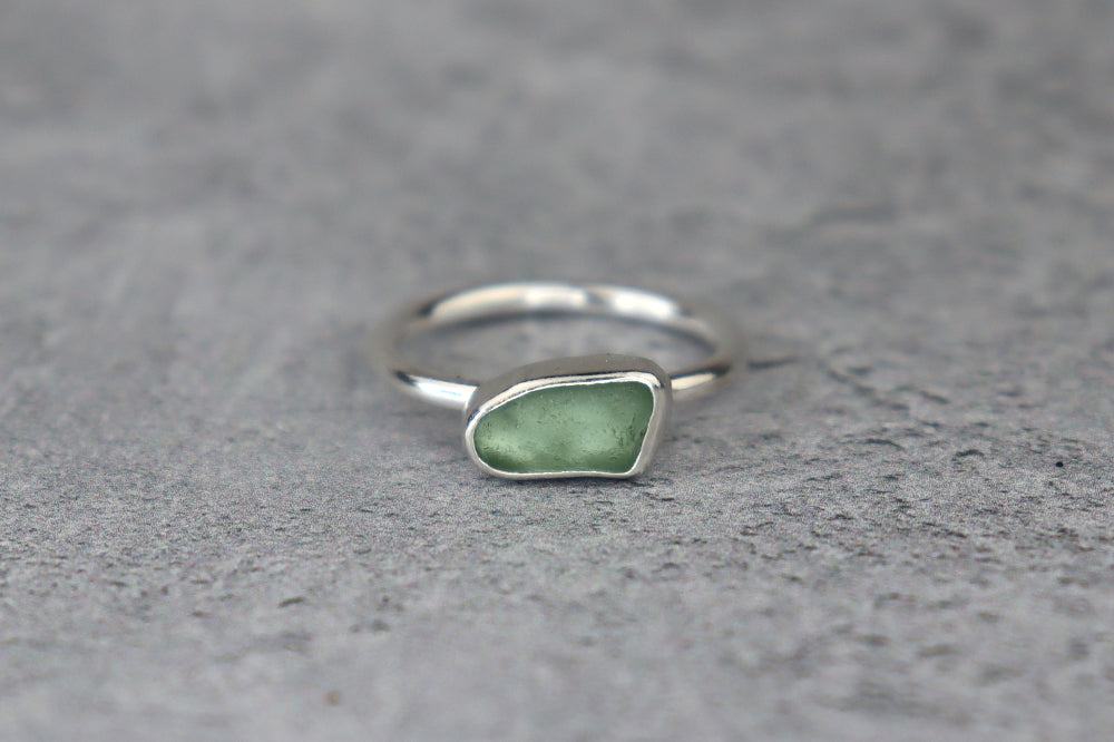 UK Size M Welsh Sea Glass Ring