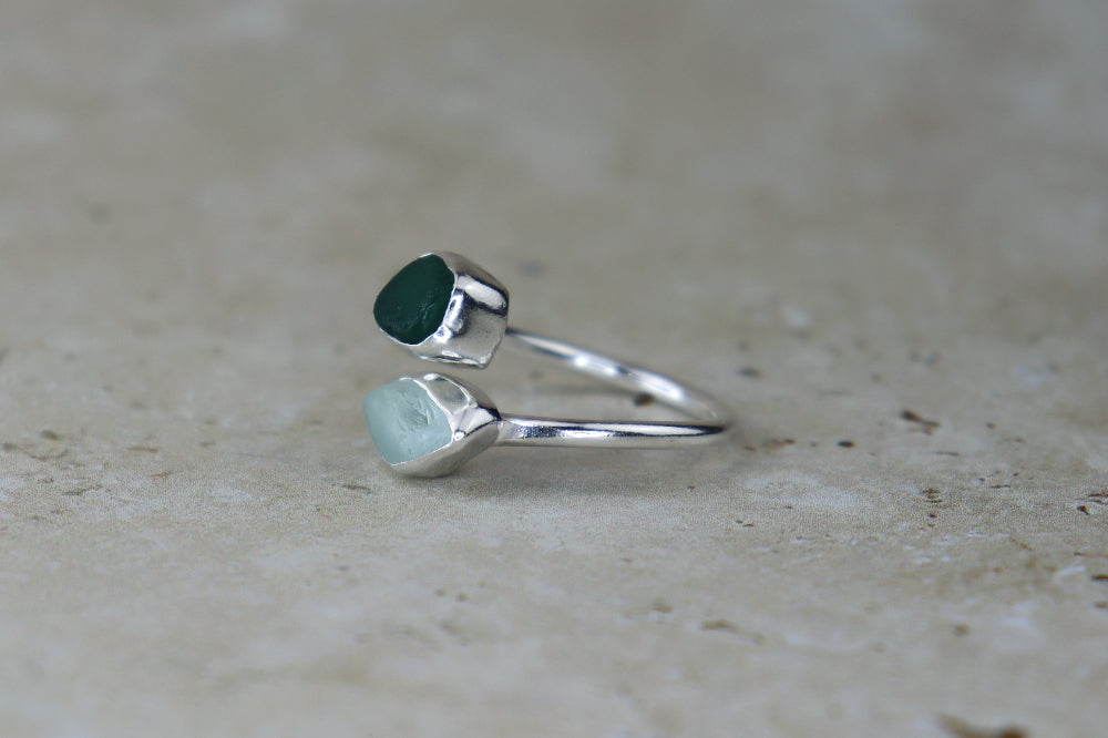 UK Size M Welsh Sea Glass Ring