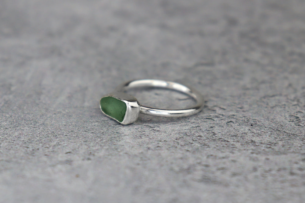 UK Size M Welsh Sea Glass Ring
