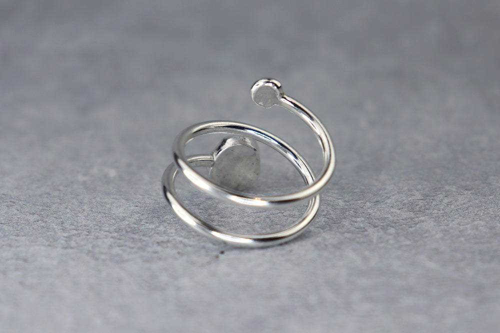 UK Size P/Q Welsh Sea Glass Ring
