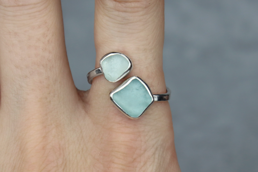 UK Size T/U Welsh Sea Glass Ring