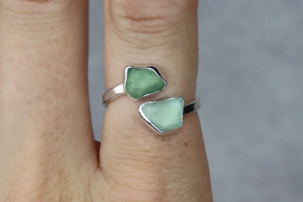 UK Size N Welsh Sea Glass Ring