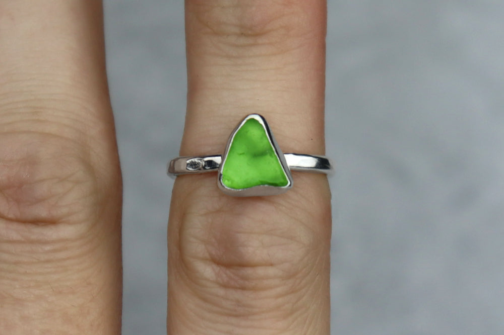 UK Size K/L Welsh Sea Glass Ring