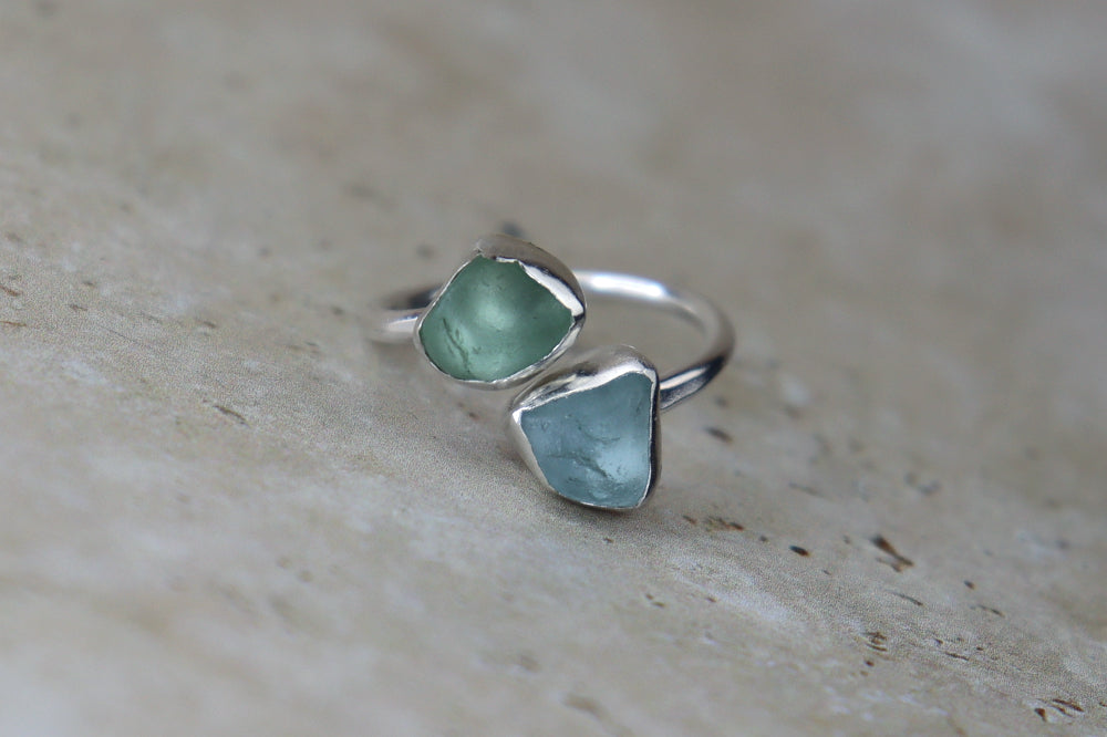 UK Size O/P Welsh Sea Glass Ring