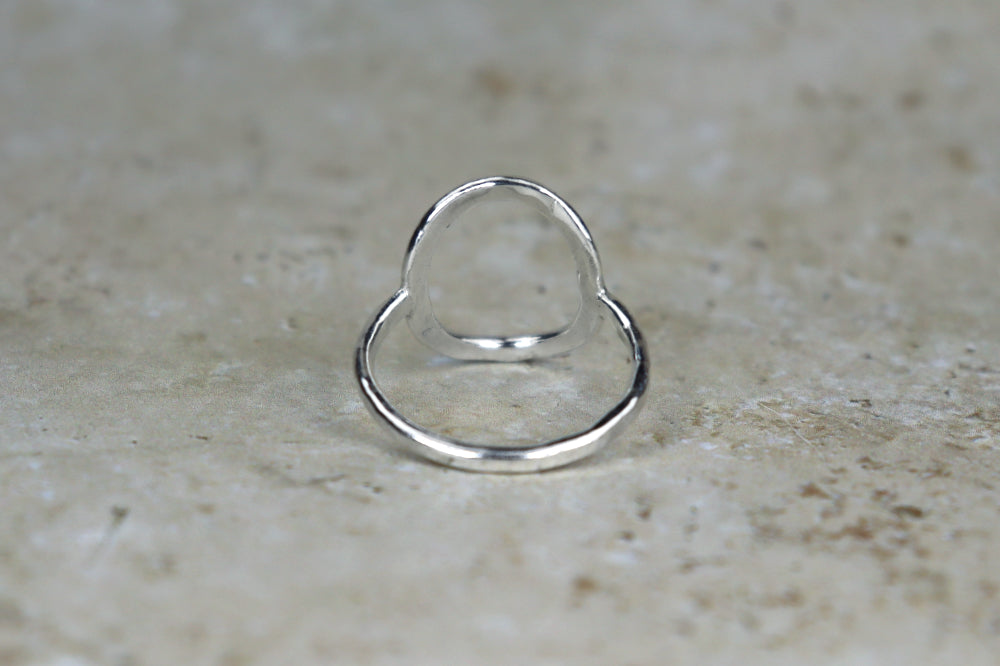 Circle Hammered Sterling Silver Ring
