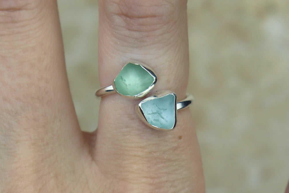 UK Size O/P Welsh Sea Glass Ring