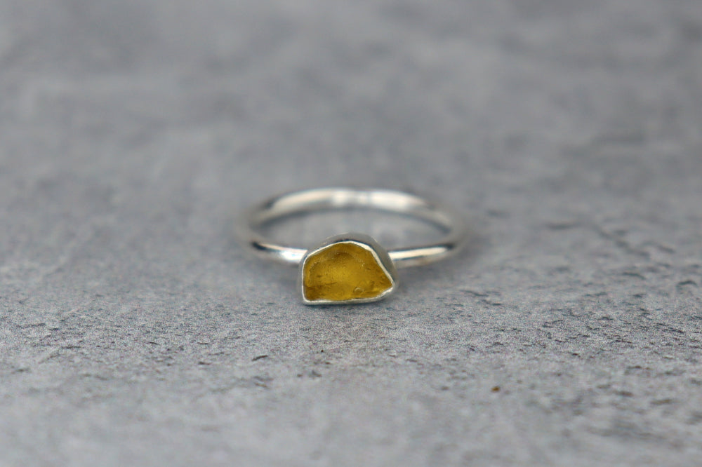 UK Size M Welsh Sea Glass Ring