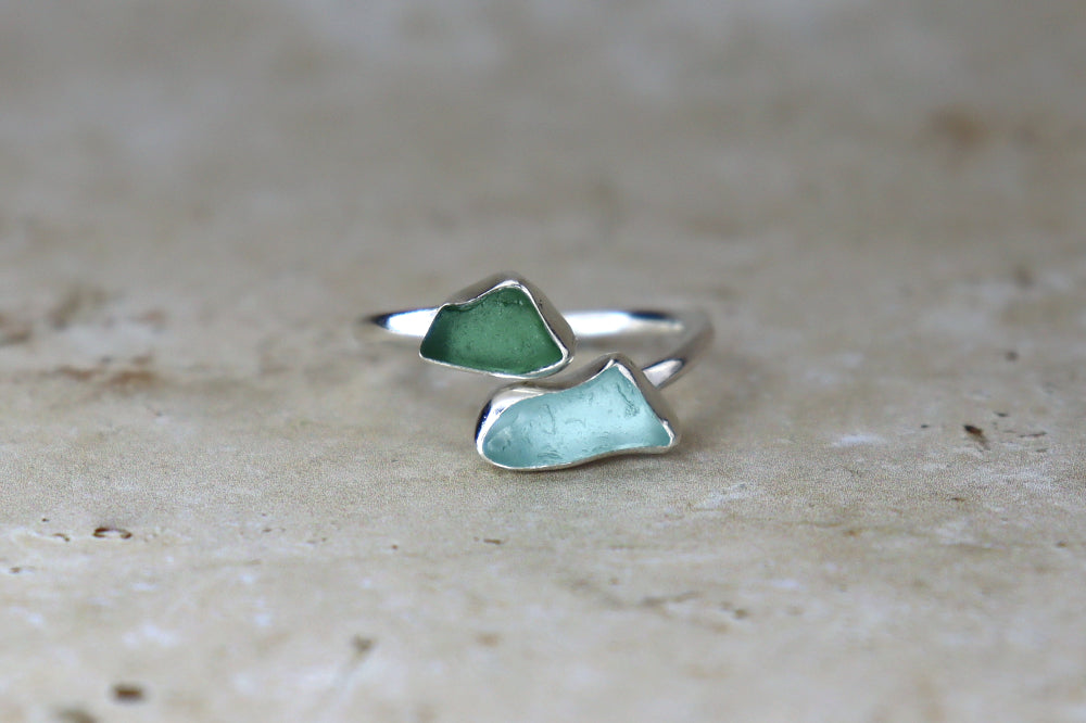 UK Size M Welsh Sea Glass Ring