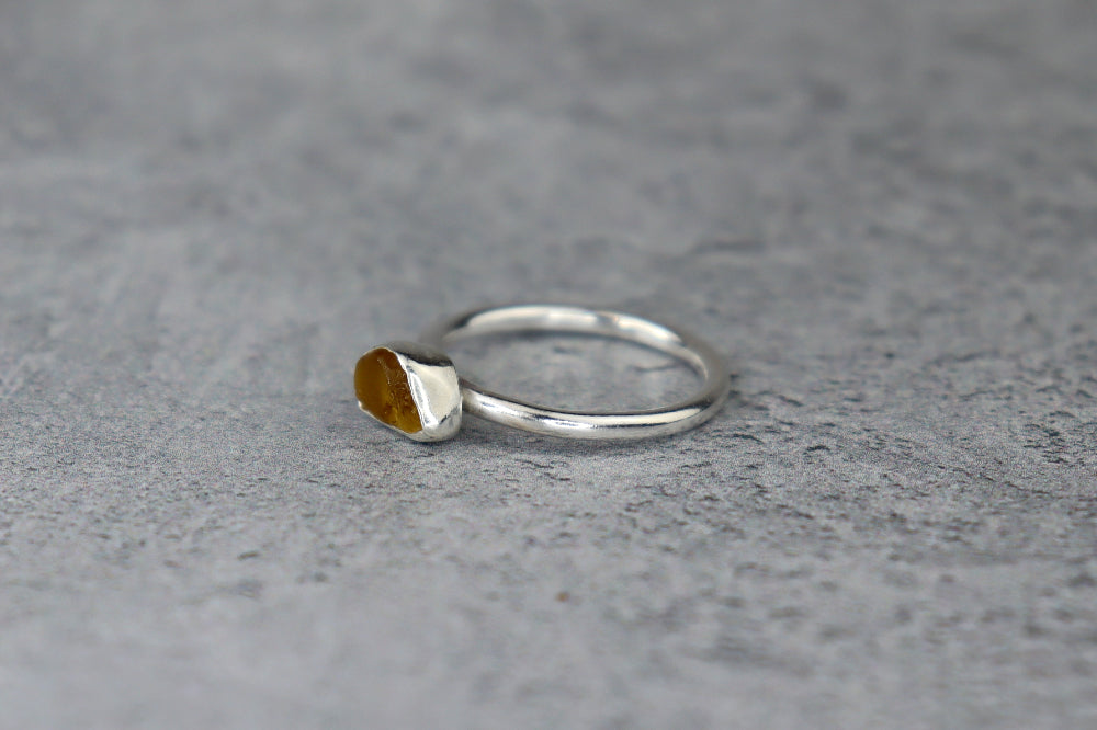 UK Size M Welsh Sea Glass Ring