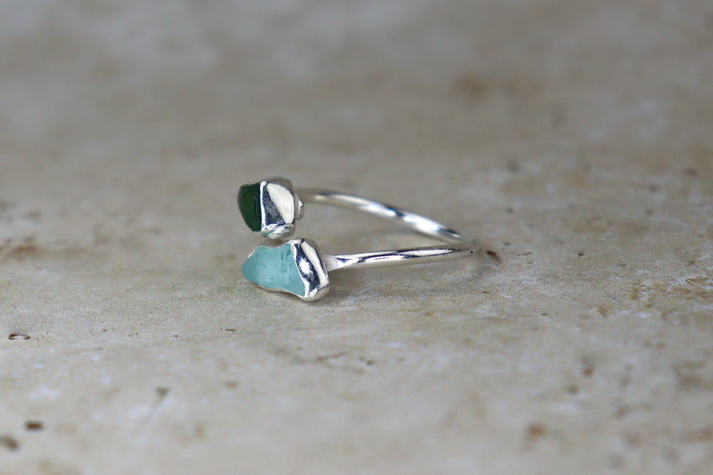 UK Size M Welsh Sea Glass Ring