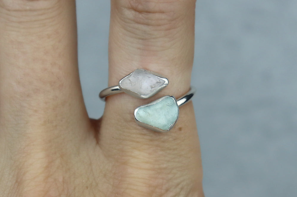 UK Size P Welsh Sea Glass Ring