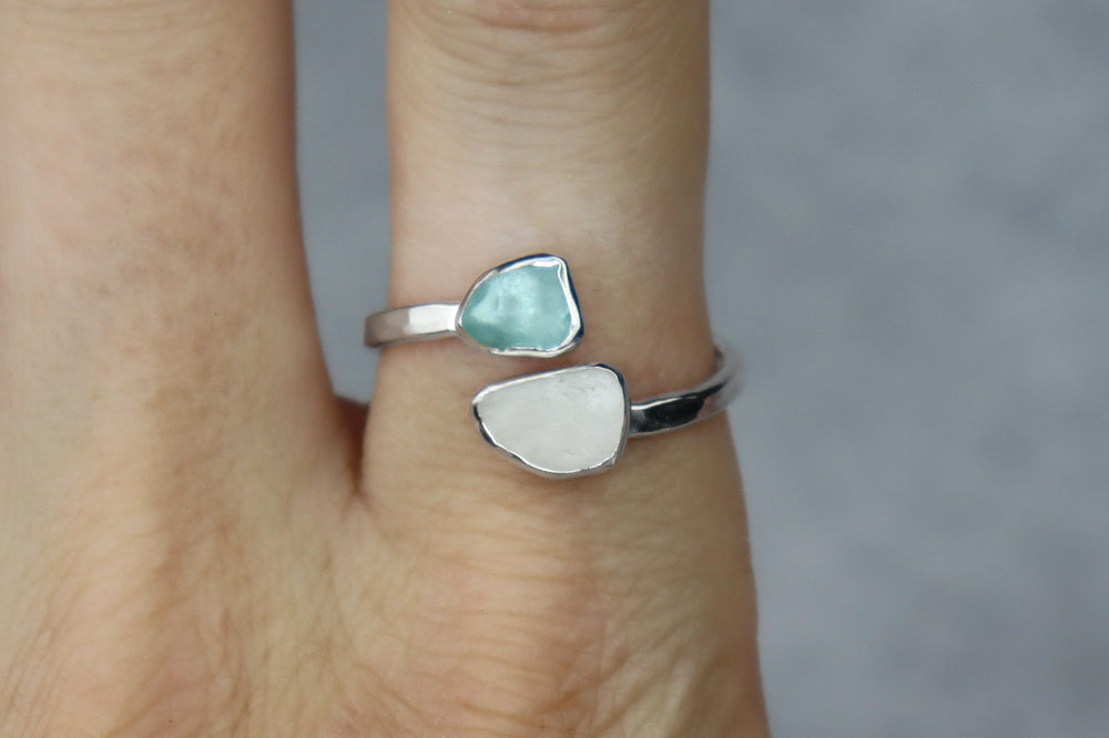 UK Size T Welsh Sea Glass Ring