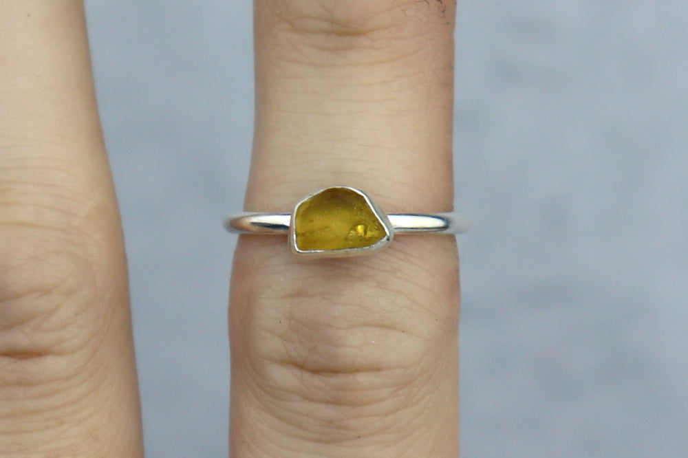 UK Size M Welsh Sea Glass Ring