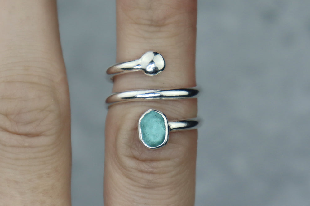 UK Size M/N Welsh Sea Glass Ring