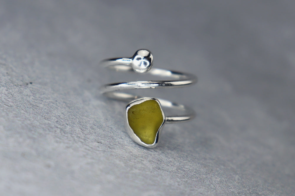 UK Size O/P Welsh Sea Glass Ring