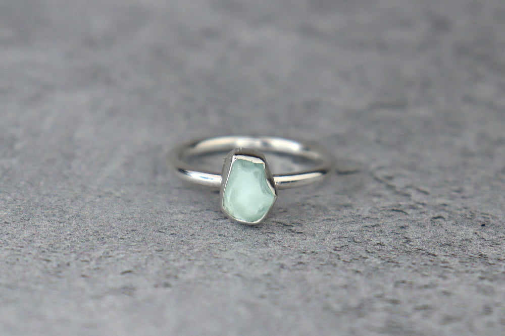 UK Size L/M Welsh Sea Glass Ring