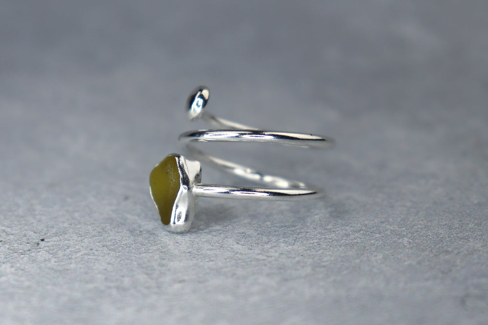 UK Size O/P Welsh Sea Glass Ring