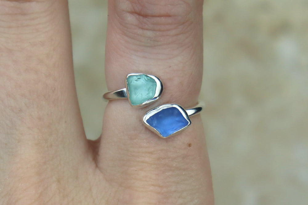 UK Size N Welsh Sea Glass Ring