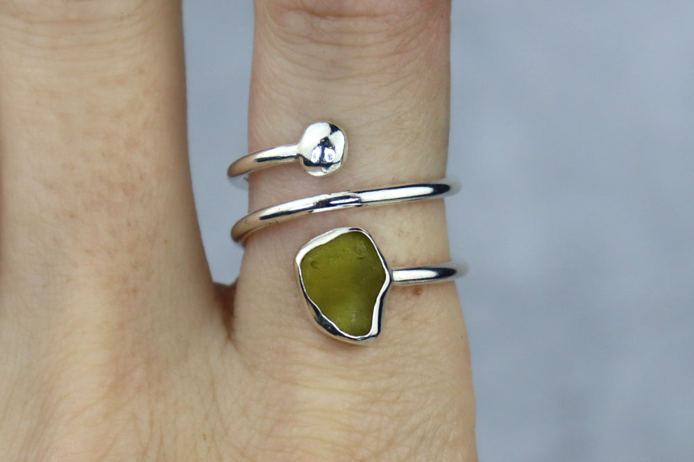 UK Size O/P Welsh Sea Glass Ring
