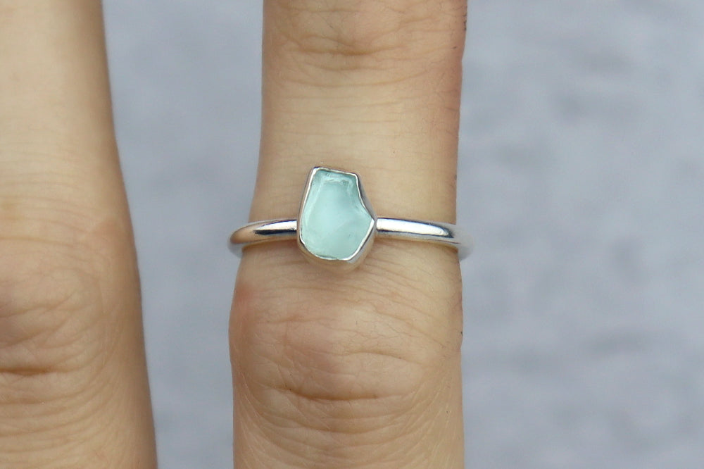 UK Size L/M Welsh Sea Glass Ring