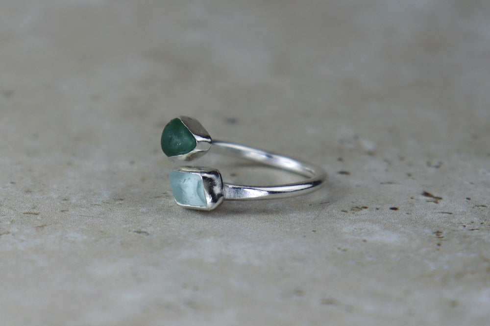UK Size K Welsh Sea Glass Ring