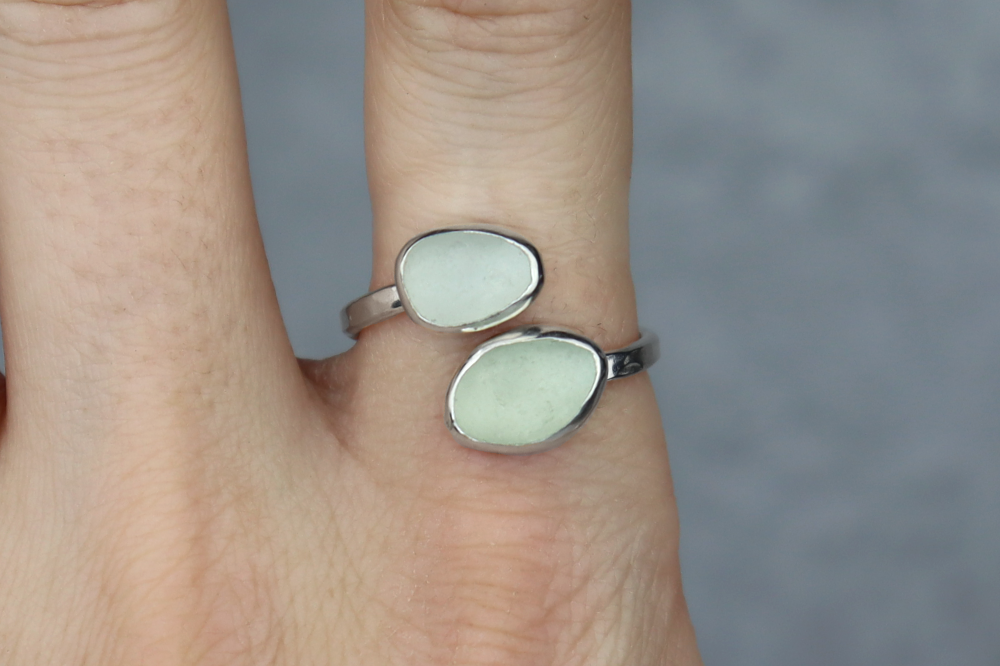 UK Size T Welsh Sea Glass Ring
