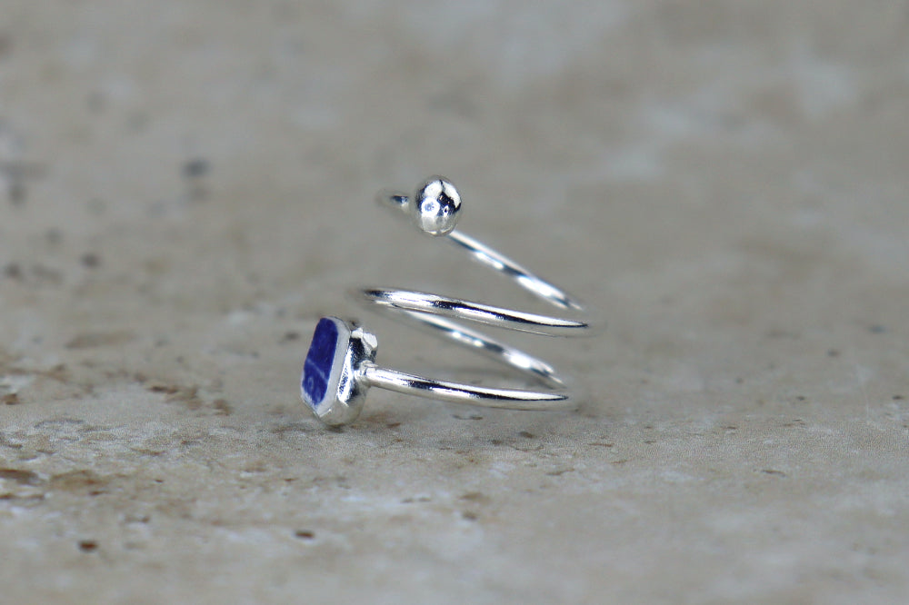 UK Size Q Welsh Sea Pottery Ring