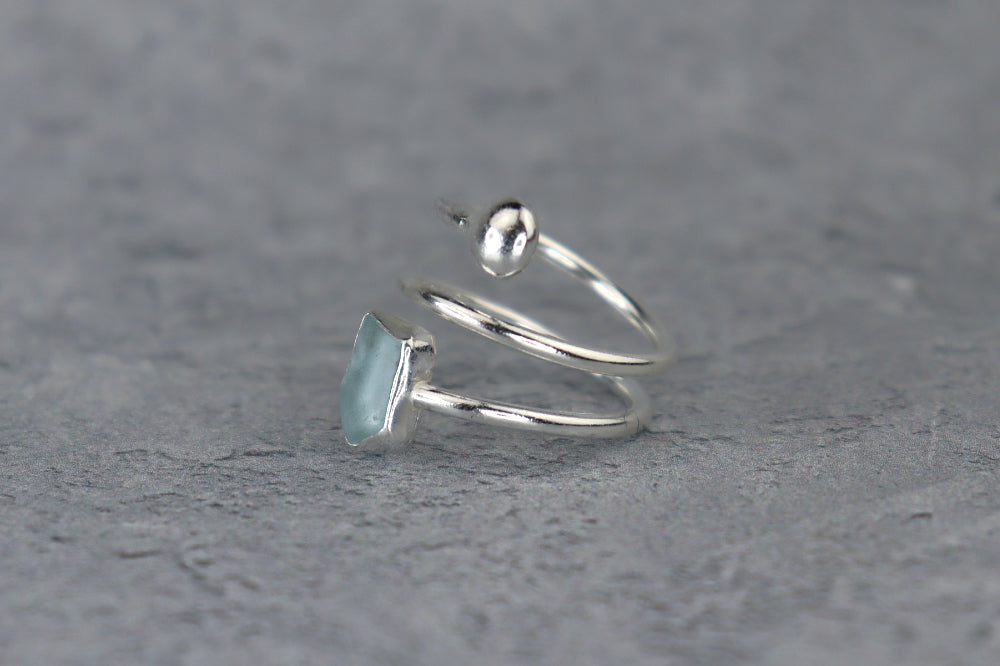 UK Size N/O Welsh Sea Glass Ring