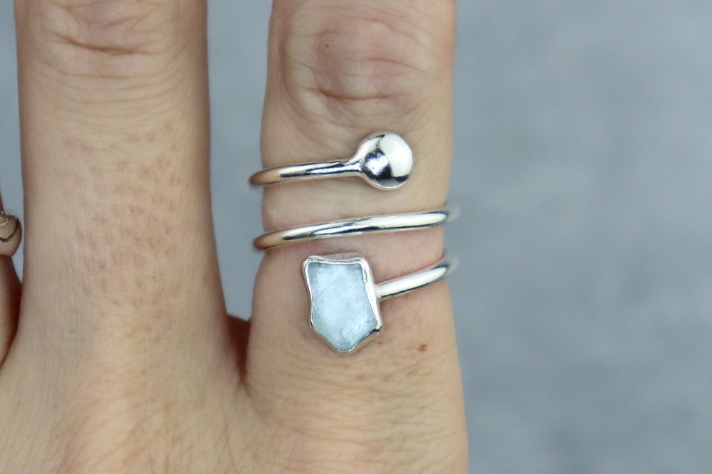UK Size N/O Welsh Sea Glass Ring