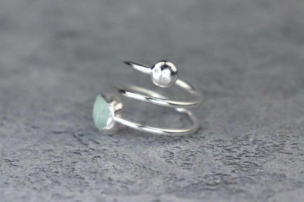 UK Size L/M Welsh Sea Glass Ring