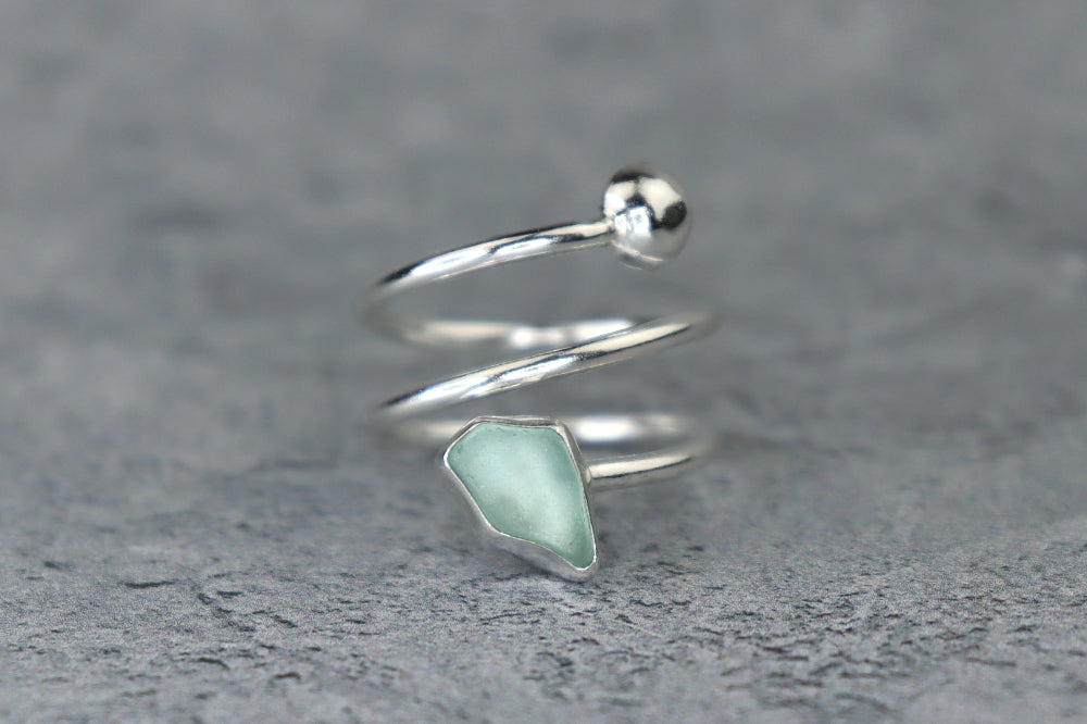 UK Size O/P Welsh Sea Glass Ring