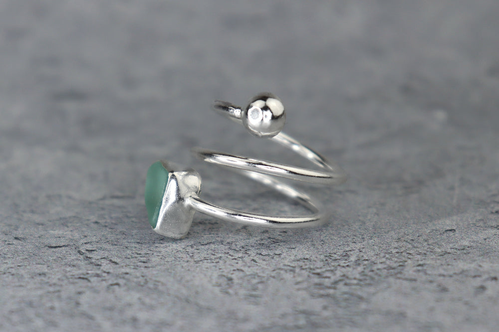 UK Size O/P Welsh Sea Glass Ring