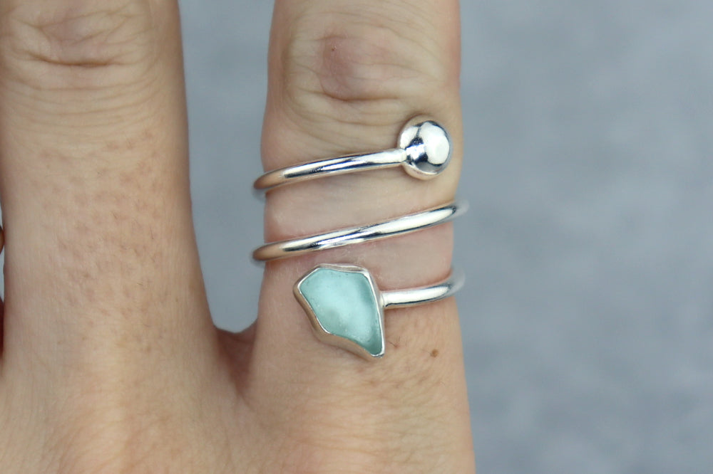UK Size O/P Welsh Sea Glass Ring