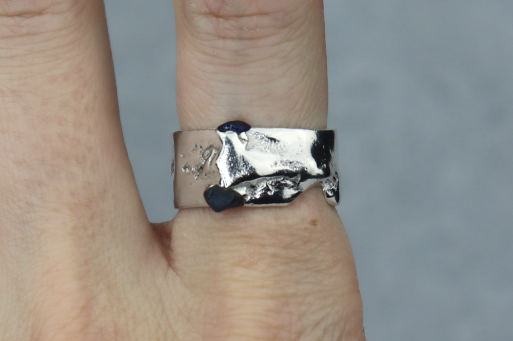 UK Size M/N Welsh Sea Glass Signet Ring