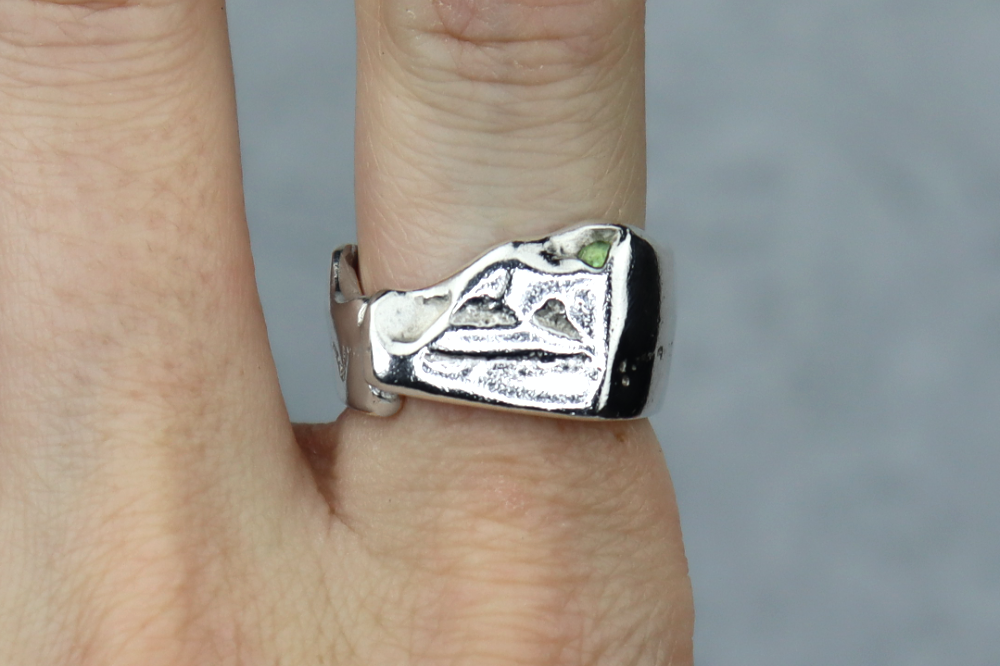 UK Size M/N Welsh Sea Glass Signet Ring