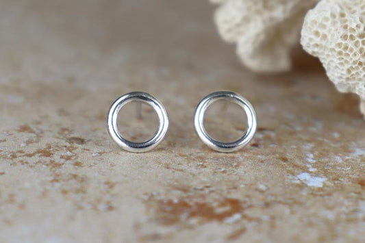 Mirror Shine Circle Sterling Silver Studs