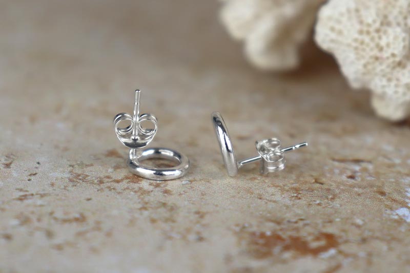Mirror Shine Circle Sterling Silver Studs