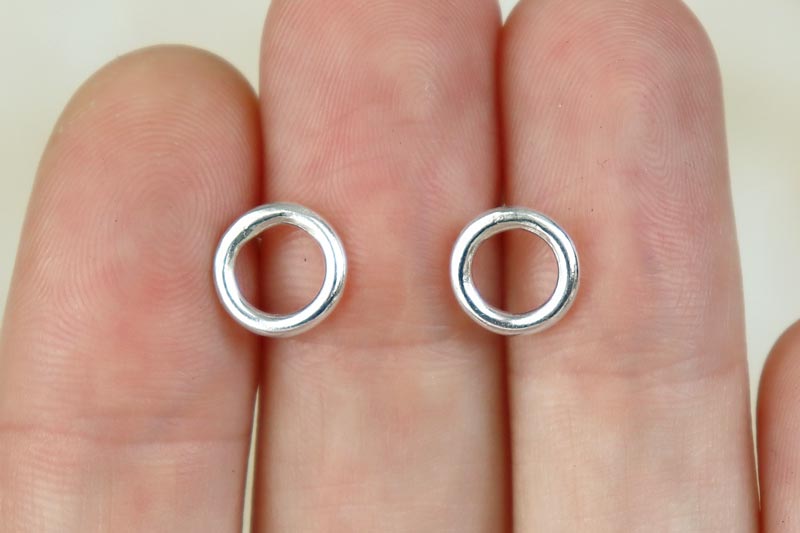 Mirror Shine Circle Sterling Silver Studs