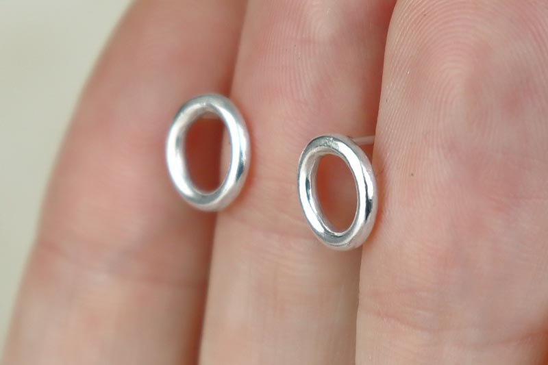 Mirror Shine Circle Sterling Silver Studs