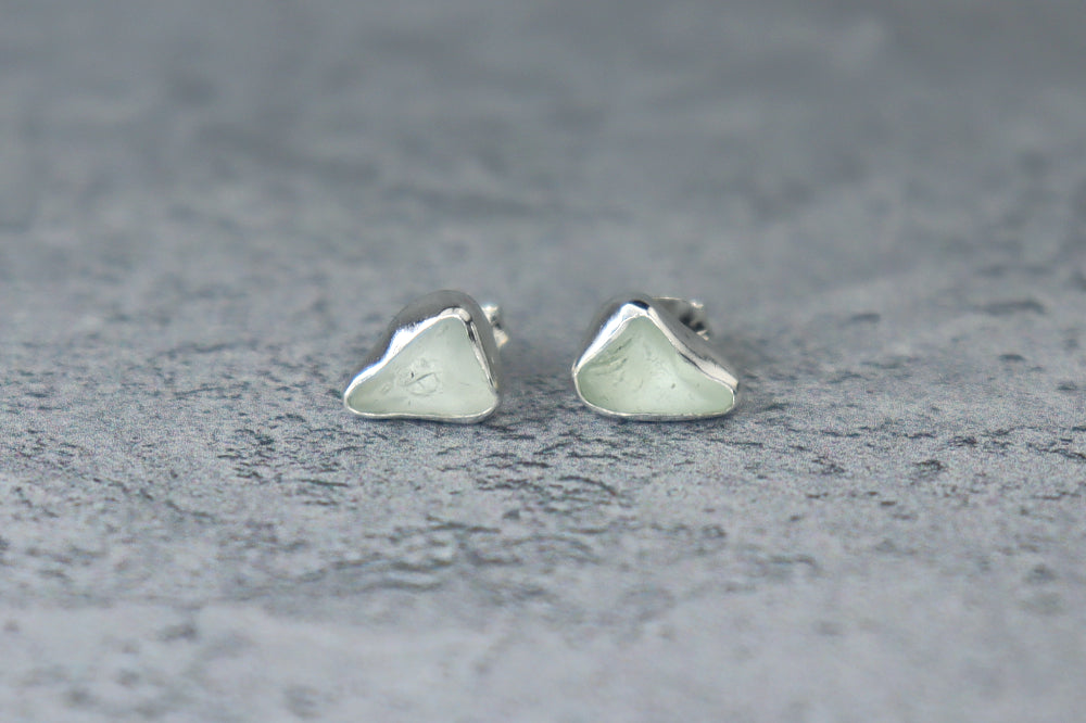 Welsh Sea Glass Stud Earrings