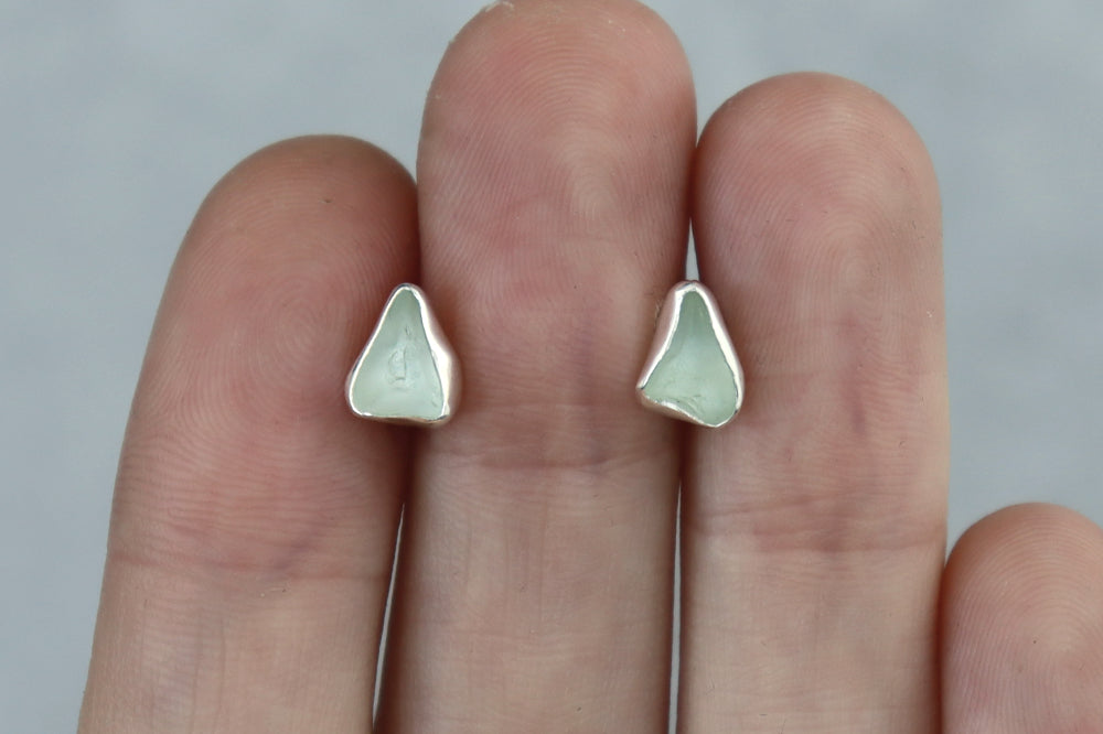 Welsh Sea Glass Stud Earrings