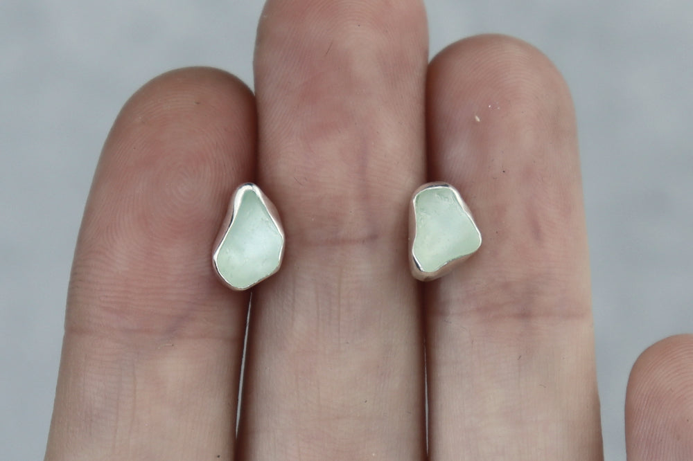 Welsh Sea Glass Stud Earrings