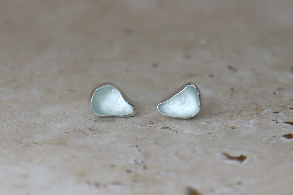 Welsh Sea Glass Stud Earrings