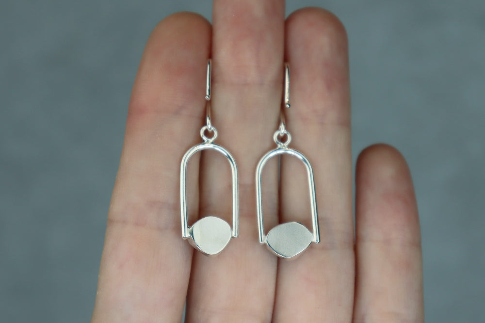 Welsh Sea Glass Geometric Earring