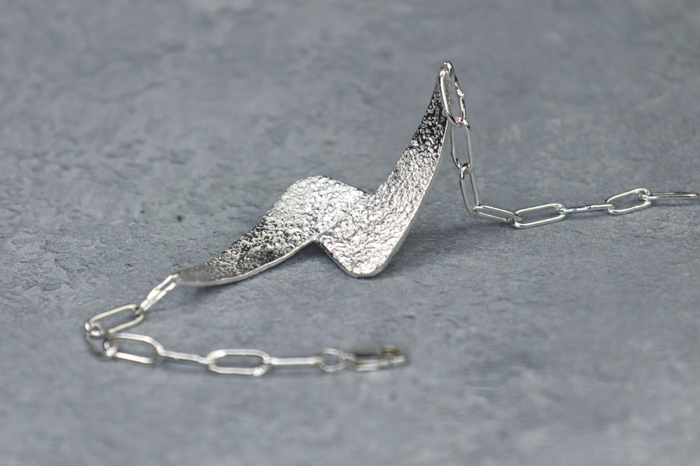Welsh Sea Glass Reticulated Sterling Silver Cuff