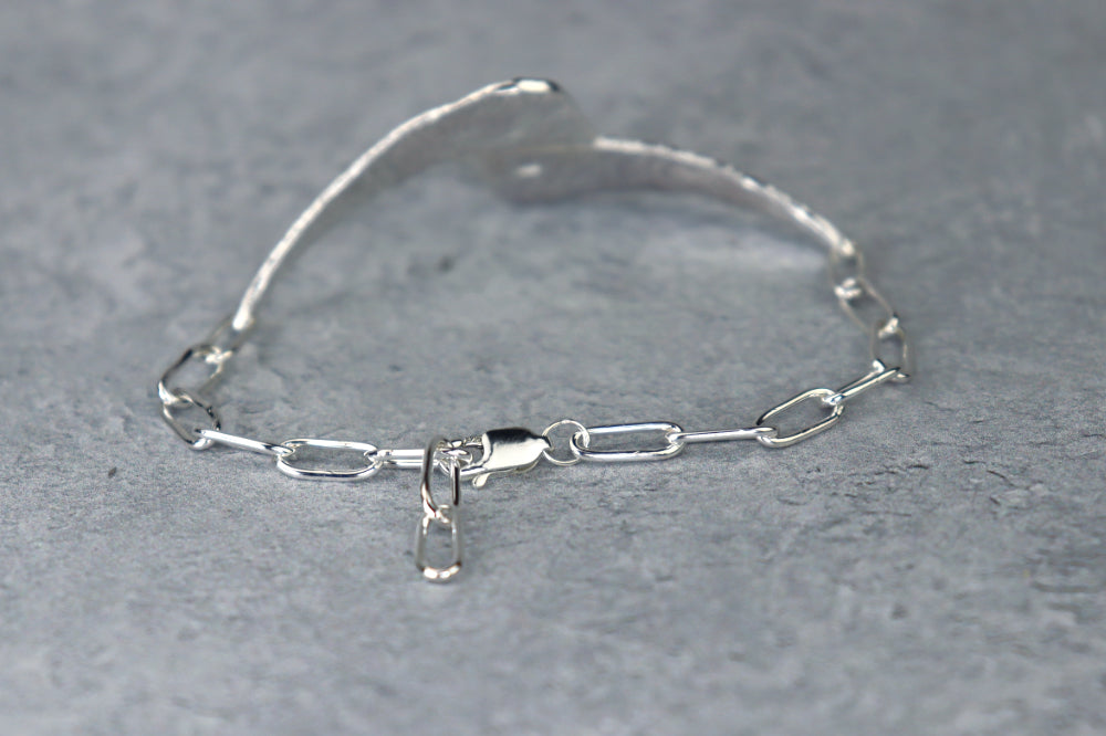 Welsh Sea Glass Reticulated Sterling Silver Cuff