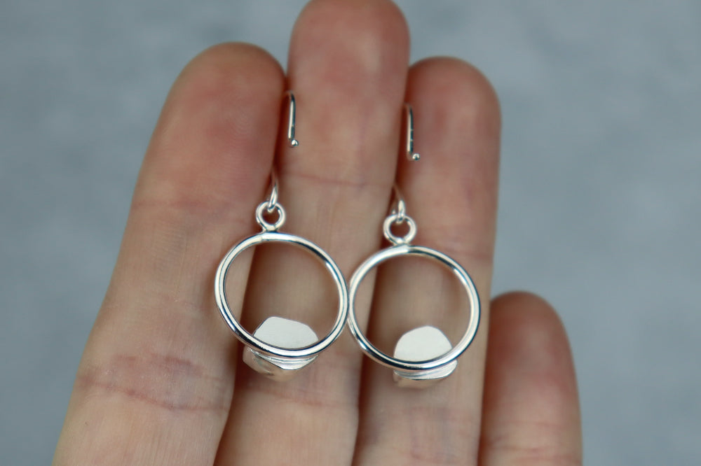 Welsh Sea Glass Geometric Earrings